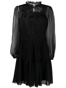 Alberta Ferretti полупрозрачное платье с кружевом, черный