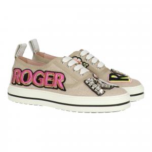 Женские белые кроссовки Roger Vivier