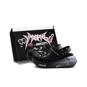 Классические Кроссовки Crush Unisex Черные Серебряные Crocs