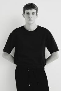 Футболка свободного кроя с эффектом потертости H&M, черный