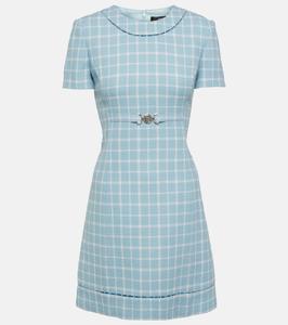 Мини-платье Medusa '95 из шерстяного твида Versace, Pastel Blue+White