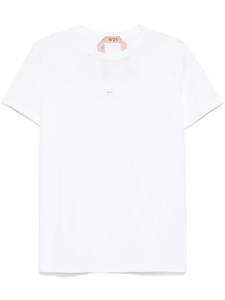 Nº21 футболка с тисненым логотипом, белый