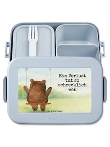 Mr. & Mrs. Panda Дизайн качелей в виде медведя в ланчбоксе с надписью пастельно-голубого цвета