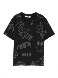 Футболка с принтом граффити MSGM Kids, черный