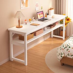 Стол 140 см Naijia компьютерный письменный для учебы с двухуровневой полкой, цвет Nuanbai White