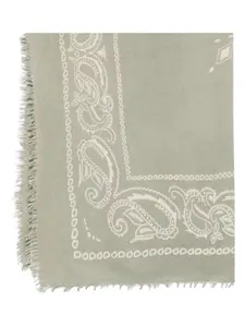 Шарф с принтом пейсли и бахромой Liska, зеленый