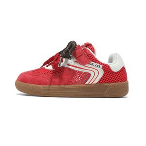 Детские кроссовки для скейтбординга с амортизацией, износостойкостью и отскоком, дышащие, с низким верхом Lee, красный/белый