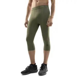 Мужские спортивные тайтсы для тренажерного зала и бега - Siroko, военный зеленый