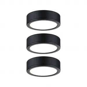 Подсветка для нижнего шкафа Мебельный набор Pukk 3x3,5 Вт 210 лм 12/230 В 2700 К пластик/черный 3 шт. теплый белый Paulmann, черный