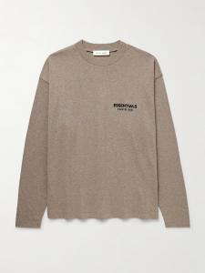Футболка из хлопкового джерси с логотипом FEAR OF GOD ESSENTIALS, серо-коричневый