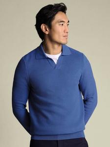 Свитер Honeycomb Knit Trophy с воротником Charles Tyrwhitt, Blue