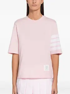 Футболка с четырьмя полосками на рукаве Thom Browne, розовый