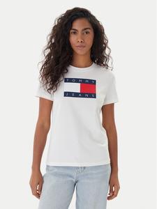 Футболка regular fit Flag DW0DW22562 Tommy Jeans, экрю