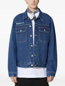 Джинсовая куртка из крайкового денима с карманом Pangaia, синий