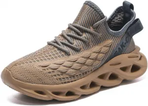Большие мужские кроссовки для ходьбы с рисунком рыбьей чешуи, легкие Qacksv, хаки