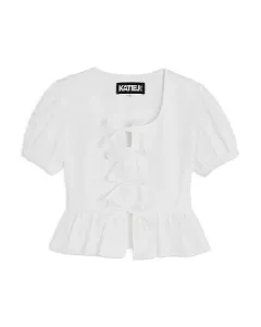 Детский топ с баской для девочек-подростков - для детей постарше Katiejnyc, белый