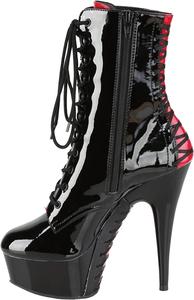 Женские модные сексуальные ботинки с круглым носком, шпилька 15 см/5.91 дюйма, стильные элегантные ботинки для девушек, клубные ботинки с низкой платформой на высоком каблуке, ботильоны, ботинки для стриптиза на высоком каблуке Stool, Black