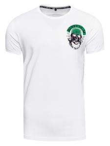 Футболка байкера с круглым вырезом белого цвета Rusty Neal