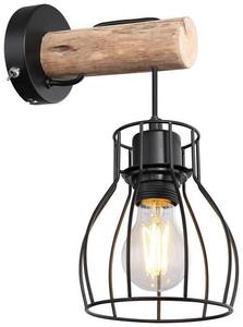 Настенная лампа Globo, 12x19,5x24,2 см, натуральный/черный