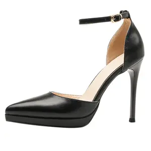 Lan Miao Женские туфли на высоком каблуке экрю/черные/телесные — черные, цвет Black