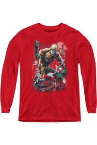 Футболка с длинным рукавом для подростков Justice League of America Gildan, красный