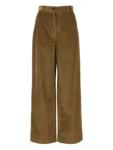Вельветовые брюки широкого кроя MIU MIU, коричневый
