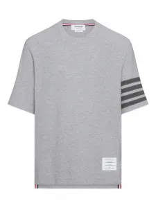Футболка с полосками 4-Bar Thom Browne, серый
