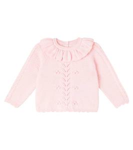 Детский свитер Evina из хлопка с ажурным узором Louise Misha, Blush