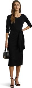 Платье Lauren Ralph Lauren Tie-Front Cotton-Blend Crewneck Dress, Black 1