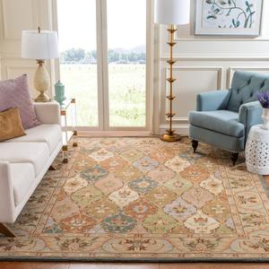 Ковер SAFAVIEH, 229 x 290 см, Classic Collection, Multi, ручной работы традиционный восточный из шерсти, идеально для помещений с высокой проходимостью в гостиной, спальне (CL388B)