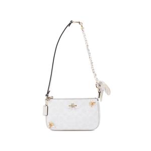 COACH Нолитская искусственная кожаная сумка через плечо малая женская белая, Golden Core Flower