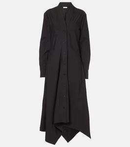 Платье миди из хлопкового джерси Ferragamo, Nero