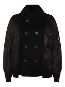 Двубортная пуховая куртка Sacai, черный