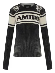 Футболка с круглым вырезом и логотипом Amiri, черный