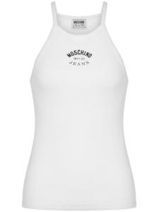 MOSCHINO JEANS топ без рукавов с логотипом, белый