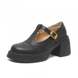 TATAYA Туфли Мэри Джейн женские коричневые