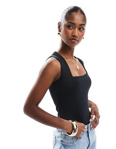 Боди New Look с квадратным вырезом черного цвета