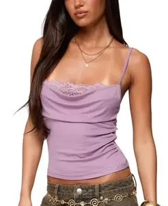 Топ Bobbie с многослойным кружевом и воротником-хомутом Edikted, фиолетовый