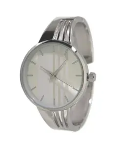 Серебряные часы-браслет в полоску современного дизайна Olivia Pratt, silver