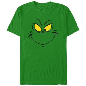 Футболка с графическим рисунком Big & Tall Dr. Seuss Grinch Naughty Face Licensed Character, цвет Kelly