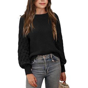 Детский мягкий свитер с длинным рукавом для девочек Clearflower, Black