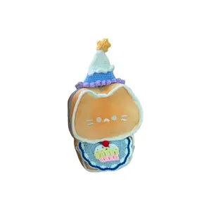 Супермягкая плюшевая игрушка 'Chubby Caramel' в виде кота с печеньем, плюшевая кукла Tiger Cat Rolls высотой 23 см Dolls and bears dance