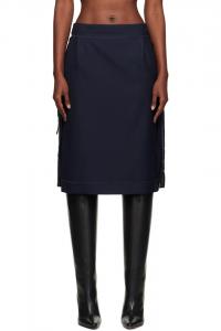 Maison Margiela Синяя юбка миди с изнаночной стороны