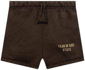 Детские футбольные шорты из плотного флиса Fear of God Essentials, коричневый цвет