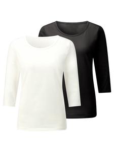 Рубашка с рукавами 3/4 черного и экрю цвета WITT WEIDEN