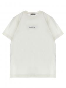 Футболка с принтом Stone Island Junior, белый