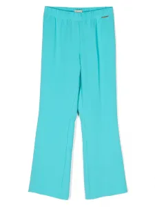 Креповые брюки прямого кроя TWINSET Kids, синий