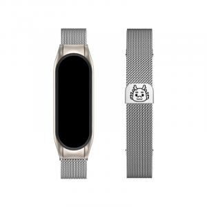 Ремешок Xiaomi Совместимость Металлический IBOANN, Голова Дракона-Стройный Бежево-Синий Лазерный Ремешок [Черный]