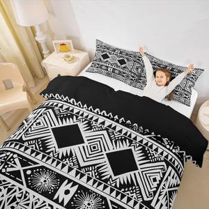 Erosebridal Богемский комплект постельного белья Aztec в юго-западном стиле, черно-белый геометрический принт, Black and White