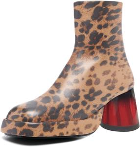 Женские ботильоны YDN с квадратным носком на платформе, низкий широкий каблук, повседневная и нарядная обувь, размеры 4-15 US, Leopard